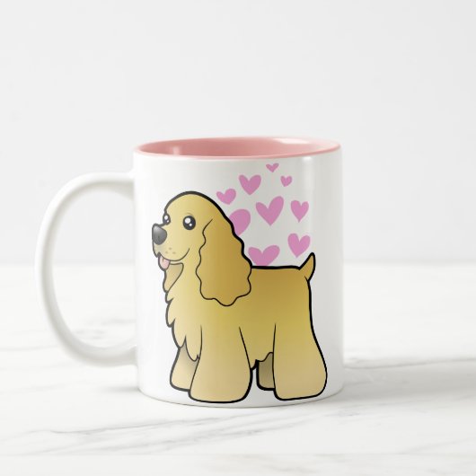 Amerikanische Cockerspaniel-Liebe Zweifarbige Tasse (Links)