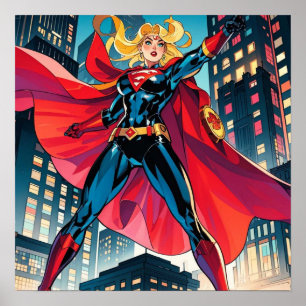 Amerikanische Comic, Retro-amerikanische Comic, Su Poster