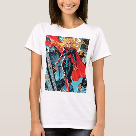 Amerikanische Comicen, Superheld der Retro-Comic T-Shirt (Vorderseite)