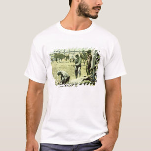 Amerikanische Cowboys, die ein Kalb, c.1900 (Foto, T-Shirt