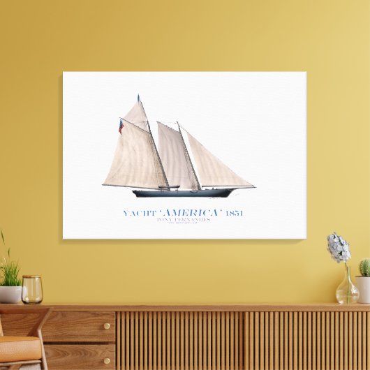 Amerikanische Cup-Yacht 'america 1851', tony ferna Leinwanddruck (Insitu (Wohnzimmer))