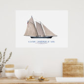 Amerikanische Cup-Yacht 'america 1851', tony ferna Poster (Küche)