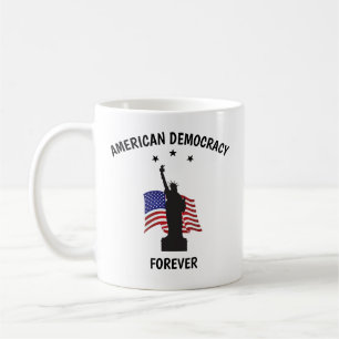 Amerikanische Demokratie für immer mit Fahne Kaffeetasse
