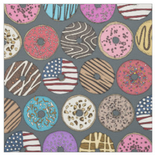 Amerikanische Donuts grau Stoff