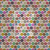 Amerikanische Donuts Perle Stoff (Kachel)