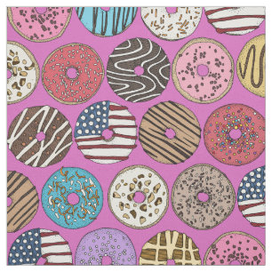 Amerikanische Donuts rosa Stoff