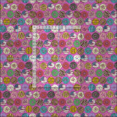 Amerikanische Donuts rosa Stoff (Kachel)