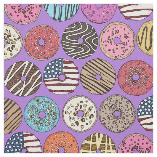 Amerikanische Donuts Veilchen Stoff (Muster)