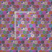 Amerikanische Donuts Veilchen Stoff (Kachel)