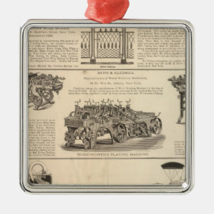 Amerikanische Draht-Arbeiten Silbernes Ornament