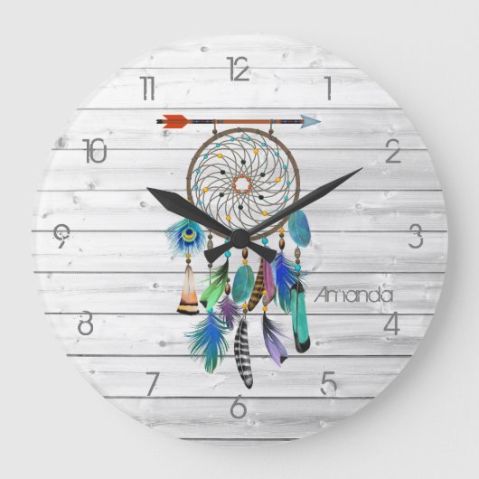 Amerikanische Dreamcatcher Großuhr Große Wanduhr (Vorderseite)