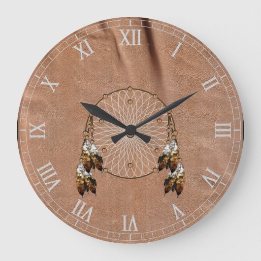 Amerikanische Dreamcatcher-Wall-Uhr Große Wanduhr (Vorderseite)