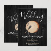 Amerikanische Drum Arrows Black Wedding Einladung (Vorne/Hinten)