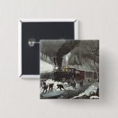 Amerikanische Eisenbahn-Szene, 1871 Button (Vorne & Hinten)
