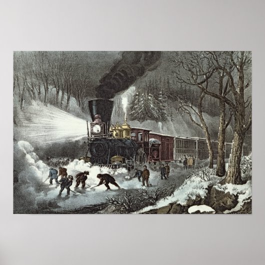 Amerikanische Eisenbahn Szene, 1871 Poster (Vorne)