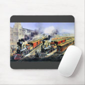 Amerikanische Eisenbahndampf-Motorzüge Mousepad (Mit Mouse)