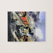 Amerikanische Eisenbahndampf-Motorzüge Puzzle (Horizontal)