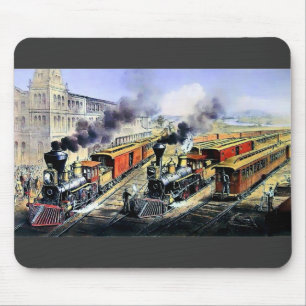 Amerikanische Eisenbahndampflokomotiven-Züge Mousepad