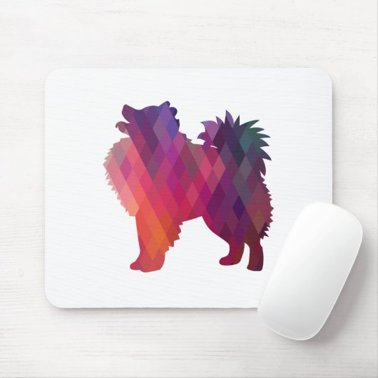 Amerikanische Eskimo Dog Geo Silhouette Lila Mousepad (Mit Mouse)