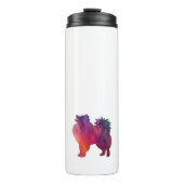 Amerikanische Eskimo Dog Geo Silhouette Lila Thermosbecher (Vorderseite)