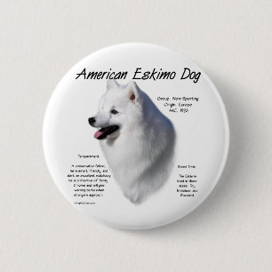 Amerikanische Eskimo-Hundeschichte; alles über Esk Button
