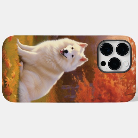 Amerikanische Eskimo im Herbst Leaves Fall Inspiri Case-Mate iPhone Hülle (Rückseite (Horizontal))