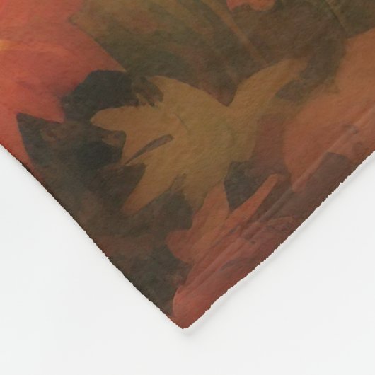 Amerikanische Eskimo im Herbst Leaves Fall Inspiri Fleecedecke (Ecke)