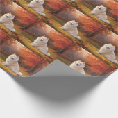 Amerikanische Eskimo im Herbst Leaves Fall Inspiri Geschenkpapier (Ecke)