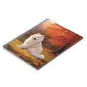 Amerikanische Eskimo im Herbst Leaves Fall Inspiri Notizblock (Linke Seite)