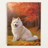 Amerikanische Eskimo im Herbst Leaves Fall Inspiri Planer (Vorderseite)