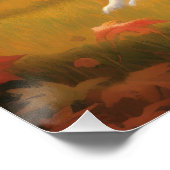 Amerikanische Eskimo im Herbst Leaves Fall Inspiri Poster (Ecke)