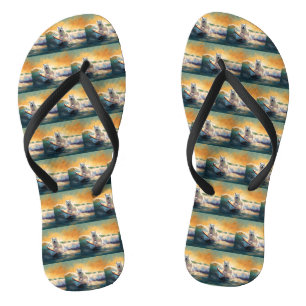 Amerikanische Eskimo-Strand-Surfing-Malerei Badesandalen