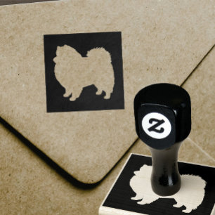 Amerikanische EskimohundeSilhouette Gummistempel
