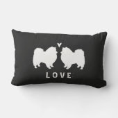 Amerikanische EskimohundeSilhouette-Liebe Lendenkissen (Rückseite)