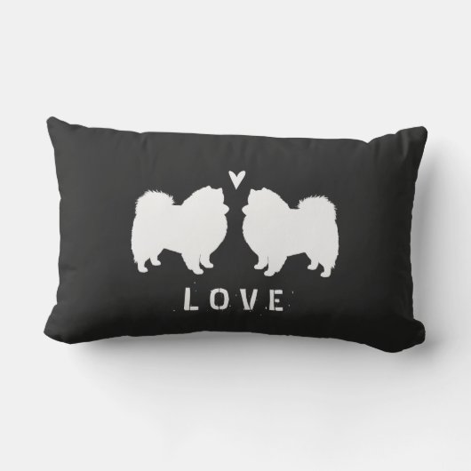 Amerikanische EskimohundeSilhouette-Liebe Lendenkissen (Rückseite)