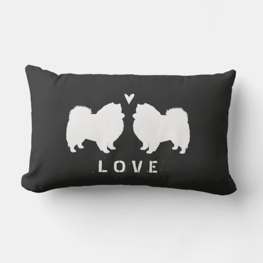 Amerikanische EskimohundeSilhouette-Liebe Lendenkissen (Vorderseite)