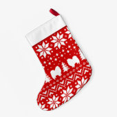 Amerikanische EskimohundeSilhouette-MusterEskies Kleiner Weihnachtsstrumpf (Rückseite (Hängend))