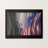 Amerikanische Fahne 4. Juli feiert abstrakte Kunst Puzzle (Horizontal)