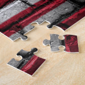 Amerikanische Fahne auf der Ziegelmauer gestrichen Puzzle (Seite)