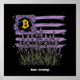 Amerikanische Fahne Bitcoin BTC Revolution Sonnent Poster