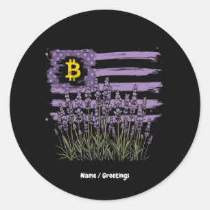 Amerikanische Fahne Bitcoin BTC Revolution Sonnent Runder Aufkleber