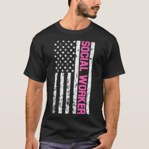 Amerikanische Fahne der Sozialarbeiter für die soz T-Shirt