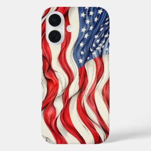Amerikanische Fahne der Vereinigten Staaten iPhone 16 Hülle