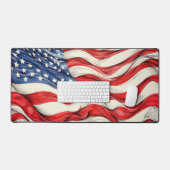 Amerikanische Fahne der Vereinigten Staaten Schreibtischunterlage (Tastatur & Maus)
