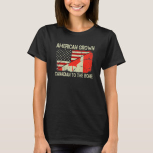 Amerikanische Fahne "Grown Canadian to Bone US Can T-Shirt
