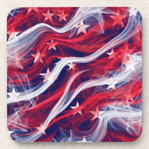 Amerikanische Fahne Hard Plastic Untersetzer mit K