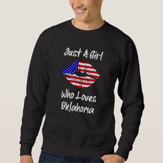 Amerikanische Fahne Lippen nur ein Mädchen, das Ok Sweatshirt (Vorderseite)