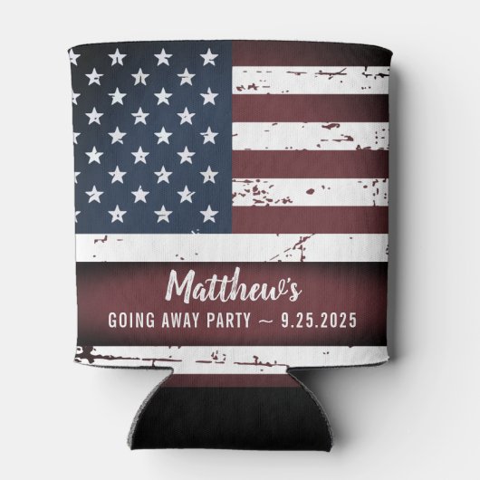 Amerikanische Fahne Militärsoldat geht aus Party Dosenkühler (Rückseite)