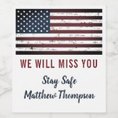 Amerikanische Fahne Militärsoldat geht aus Party Weinetikett (Einzelnes Label)