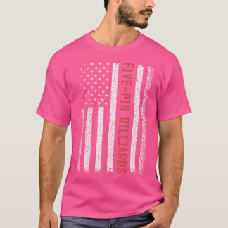 Amerikanische Fahne mit 5 Buttonen Billard, 4. Jul T-Shirt